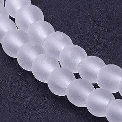 Brins de perles de verre transparentes avec peinture à cuisson&nbsp;GLAA-S031-4mm-13