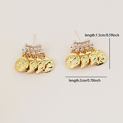 Pendientes colgantes de latón con microengaste de circonitas cúbicas transparentes para mujer&nbsp;WG245F2-01