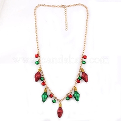 Ensemble de colliers et boucles d'oreilles pendantes en forme d'ampoule en alliage de Noël pour femmes&nbsp;FS-WG7CEB8-01