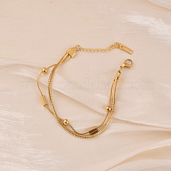 Doppellagige Schlangenkettenarmbänder aus Edelstahl 304 für Damen&nbsp;WG9B6B6-01