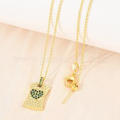 Colliers à pendentif coulissant ajustable en laiton&nbsp;KK-CBA4547-08G-02