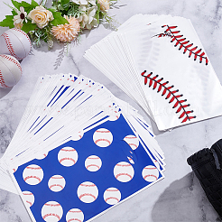 100 Stück 2 Stile Geschenktüten aus Papier mit Baseball-Muster und gestanzten Lochgriffen&nbsp;ABAG-ME0001-03