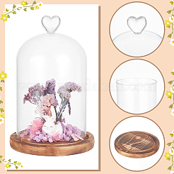 Couvercle de dôme en verre coeur&nbsp;AJEW-WH0502-42