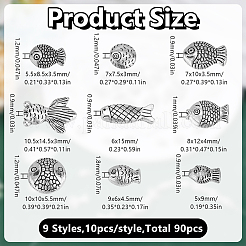90 pièces 9 styles de perles en alliage de style tibétain&nbsp;FIND-HY0004-57