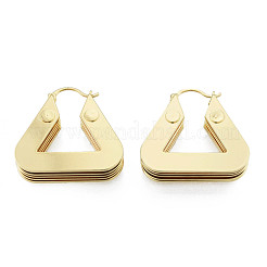 Orecchini a cerchio a triangolo multistrato in ottone da donna&nbsp;EJEW-N011-90