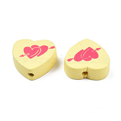 Cuentas de madera de arce pintadas con spray&nbsp;WOOD-Q030-88