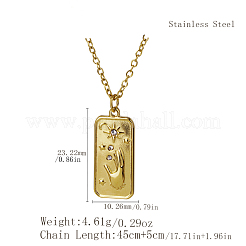 Collana vintage in acciaio inossidabile con ciondolo a forma di stella e luna&nbsp;HG1148-1
