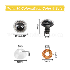 40 Set 10 Farben Schneeflocken-Sicherheitsaugen aus Kunstharz&nbsp;DIY-PH0013-70