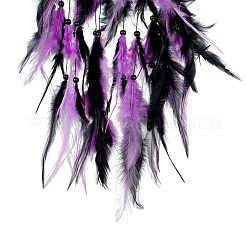 Toile/filet tissé en fer avec des décorations de pendentifs en plumes&nbsp;AJEW-B017-22