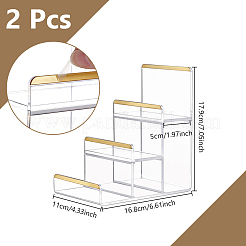 2 expositor de minifiguras acrílico con borde dorado de 3 niveles&nbsp;ODIS-WH0331-49B