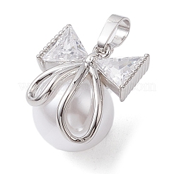 Ciondoli in ottone con placcatura a cremagliera con micro pavé di zirconi chiari&nbsp;KK-H463-07P