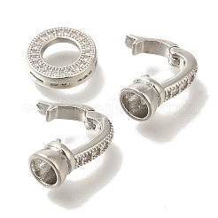 Messing Micro Pave klare Zirkonia Falte über Verschlüsse&nbsp;KK-K389-124P