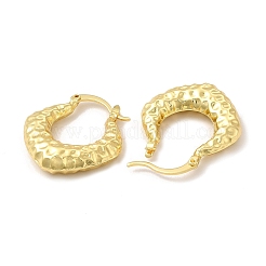 Orecchini a cerchio a rombo in ottone con placcatura a cremagliera per donna&nbsp;EJEW-G342-03G
