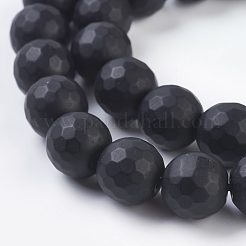 Chapelets de perles en pierre noire synthétique&nbsp;G-C059-10mm-1