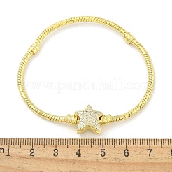 Micro ottone spianare Braccialetti di collegamento zirconi&nbsp;BJEW-S158-18G