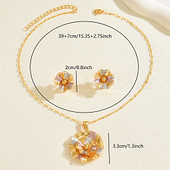Vintage-Ohrstecker und Halsketten-Sets aus Messingblumen im Vintage-Stil für Damen&nbsp;EL3968
