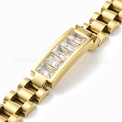 Gliederkettenarmbänder aus 304 Edelstahl mit klarem Zirkonia&nbsp;BJEW-G685-02D