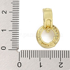 Runder Ring aus Messing mit Mikropflaster und klaren Zirkonia-Twist-Verschlüssen&nbsp;KK-F876-07G-02