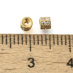 925 micro pavé di perline distanziatrici in argento sterling con zirconi trasparenti&nbsp;STER-U006-14G