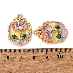 Leichtgoldfarbene Emaille-Anhänger&nbsp;ENAM-B028-35KCG-01
