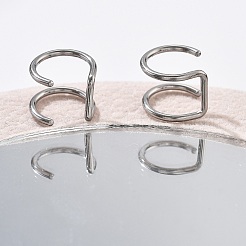 304 Edelstahl 2-reihiger Nasenring zum Anklipsen&nbsp;AJEW-A062-07P