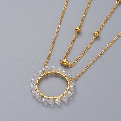 Kit de colliers avec perles de verre galvanisé&nbsp;NJEW-JN02626-01