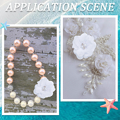 30 Stück Blumenornament-Zubehör aus Polyester und Kunststoff mit Kunstperlen und Strass&nbsp;DIY-SP0006-06E