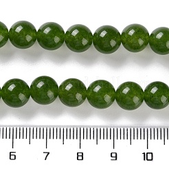 Gefärbte natürliche weiße Jade Imitation chinesischer Jade/Taiwan Jade runde Perlen Stränge&nbsp;GSR063-8MM