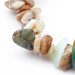 Pulseras elásticas con cuentas de ópalo azul natural chips&nbsp;BJEW-JB05990