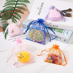 100 Stück 2 Stile Goldprägung Schmetterling Rechteck Organza Geschenktüten&nbsp;OP-KS0001-01