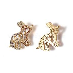 Messing Micro Pave Zirkonia Bunny Verbinder Anschlüsse&nbsp;ZIRC-K081-12G