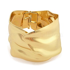 Brazaletes anchos con bisagras de hierro martillado vintage que no se deslustran para mujeres&nbsp;BJEW-L629-14G