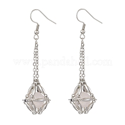 Ganchos para pendientes de acero inoxidable 304 antideslustre con bandeja&nbsp;EJEW-JE06135-02