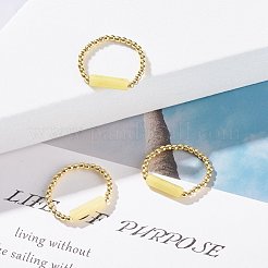 Anello da dito con perline a colonna di giada limone naturale con ematite sintetica&nbsp;RJEW-JR00460-03