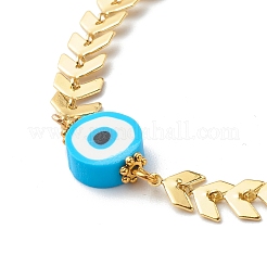 Bracciali a maglie rotonde piatte in argilla polimerica&nbsp;BJEW-JB06557