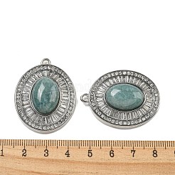 Gefärbte und erhitzte ovale Anhänger aus natürlichem blauem Aventurin&nbsp;STAS-L080-010P-02