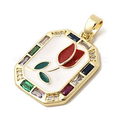Pendentifs en laiton avec zircone cubique&nbsp;KK-G554-10A-G