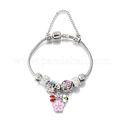 Bracelets à breloques en alliage émaillé avec perles européennes&nbsp;BJEW-F495-16P