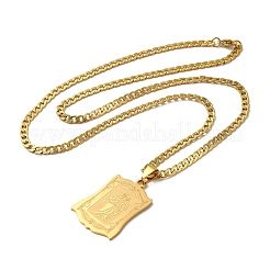 Rectangle avec colliers pendentif vierge marie&nbsp;NJEW-C043-01G