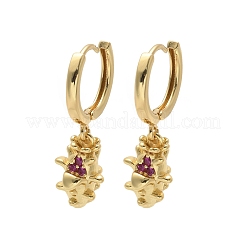 Latón cúbicos pendientes de aro zirconia&nbsp;EJEW-Q015-01G-A