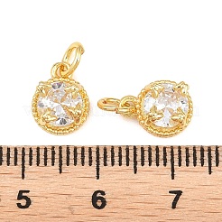 Charms in ottone zirconi a pavé di ottone&nbsp;KK-K340-52G-01