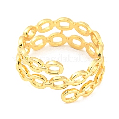 Hohle ovale offene Manschettenringe aus Messing&nbsp;RJEW-Q781-09G