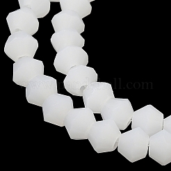 Brins de perles en verre dépoli imitation jade&nbsp;EGLA-A039-J4mm-MD06