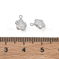 Breloques de zircone cubique clair pavés en laiton&nbsp;CU-CBAD360-03P-02