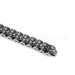 Edelstahl-Totenkopf-Gliederkettenarmband für Herren&nbsp;WG89926-01