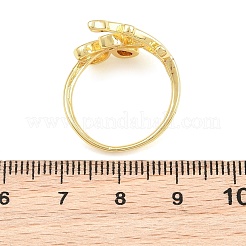 Anillos abiertos tipo brazalete de latón con circonitas cúbicas engastadas&nbsp;CU-CBACDF6-08G-01