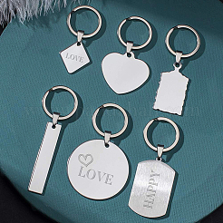 Pendentifs d'étiquette vierge d'estampage en acier inoxydable&nbsp;STAS-BC0003-03