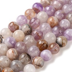 Natürliche Amethyst-Spitzenachat-Perlenstränge&nbsp;GG-CBABD99-04-10mm