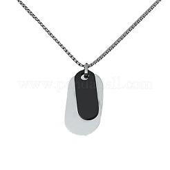 Ovale Halsketten mit Blanko-Anhänger aus Edelstahl 201 für Männer&nbsp;FS-WG04020-01