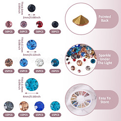 Cabochons en verre avec strass de dos avec point&nbsp;RGLA-YS0001-03